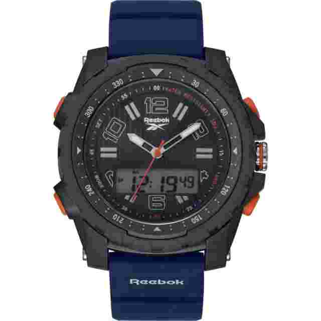REEBOK ROGUE RV-ROG-G4-PSPN-AW BLACK/BLUE SILICONE STRAP MEN WATCH