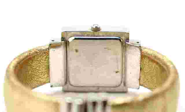 Vernier By Quest Silver/Gold Tone Cuff Braselet Women's Watch NEEDS Battery
