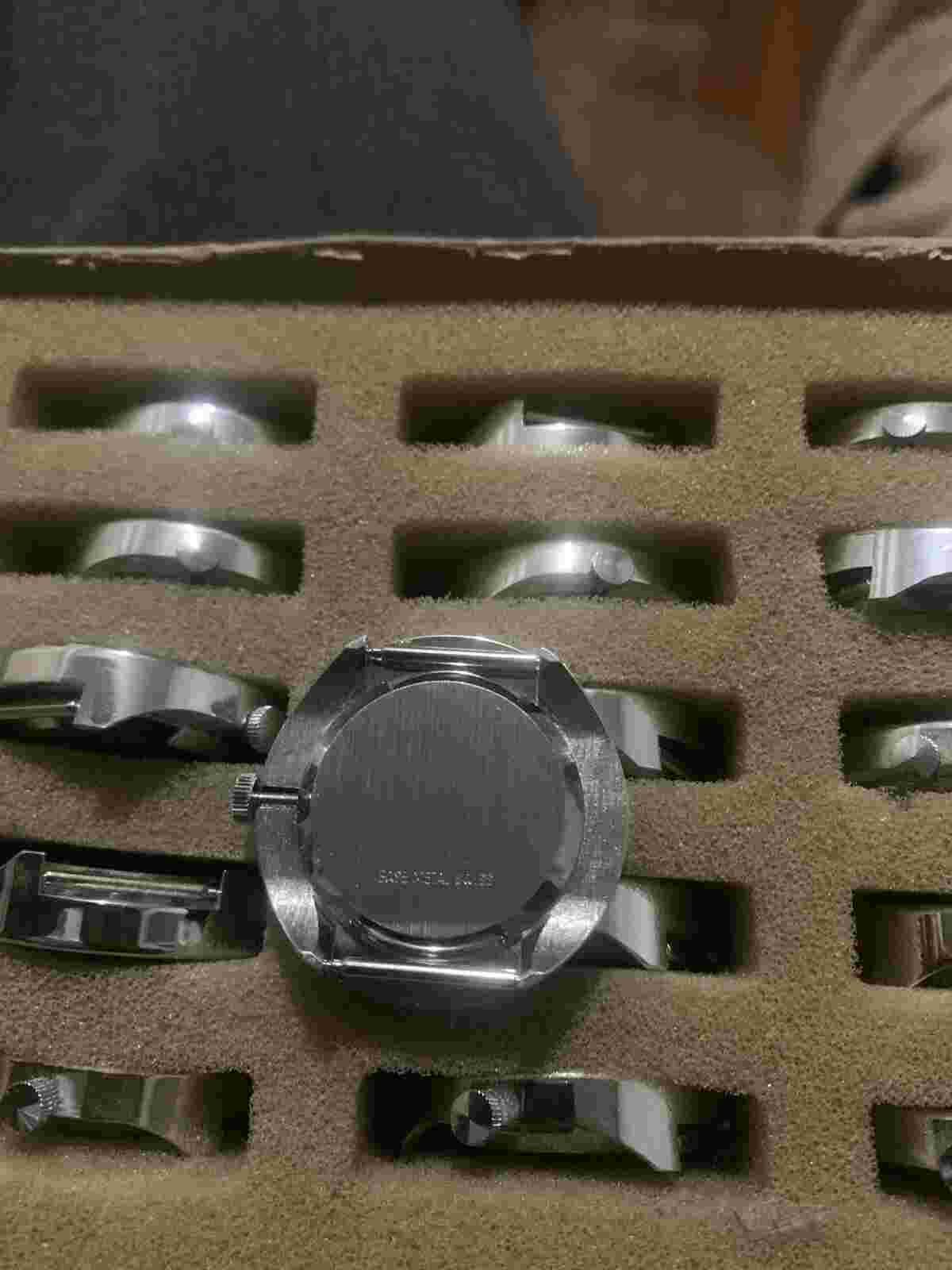 Lucerne Mint NOS Unused 1970s Round  Blue & Silver Windup Watch From Factory Box
