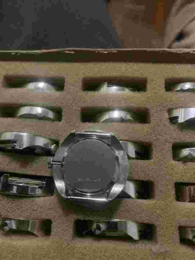 Lucerne Mint NOS Unused 1970s Round  Blue & Silver Windup Watch From Factory Box