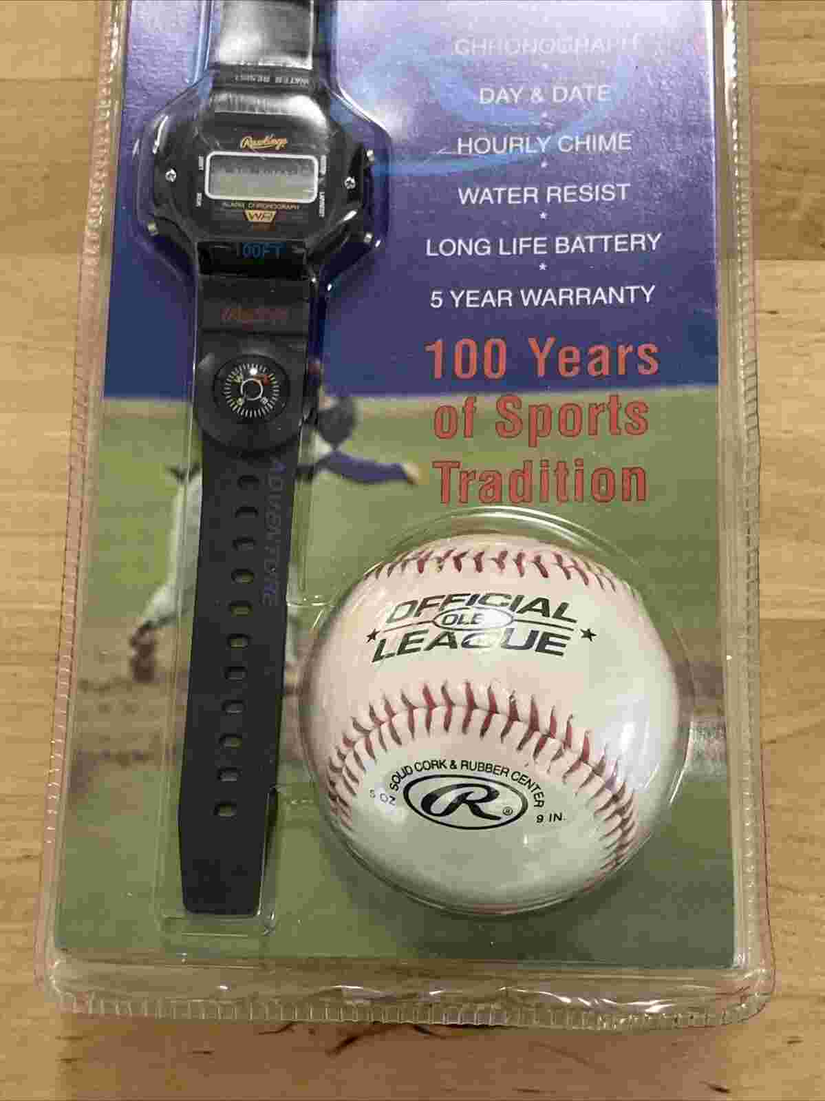 Rawlings Alarm-Chronograph Digital Men's Watch & baseball set