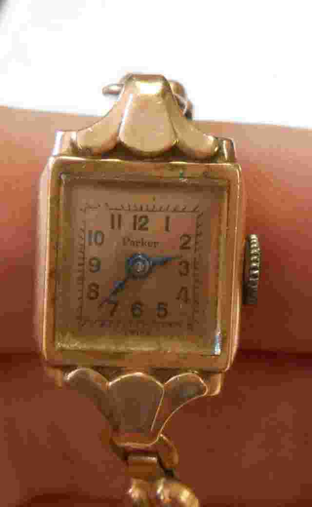 Rare 14K Pink Gold Case Vintage Parker Womens Wrist Watch Expansion Band 17J