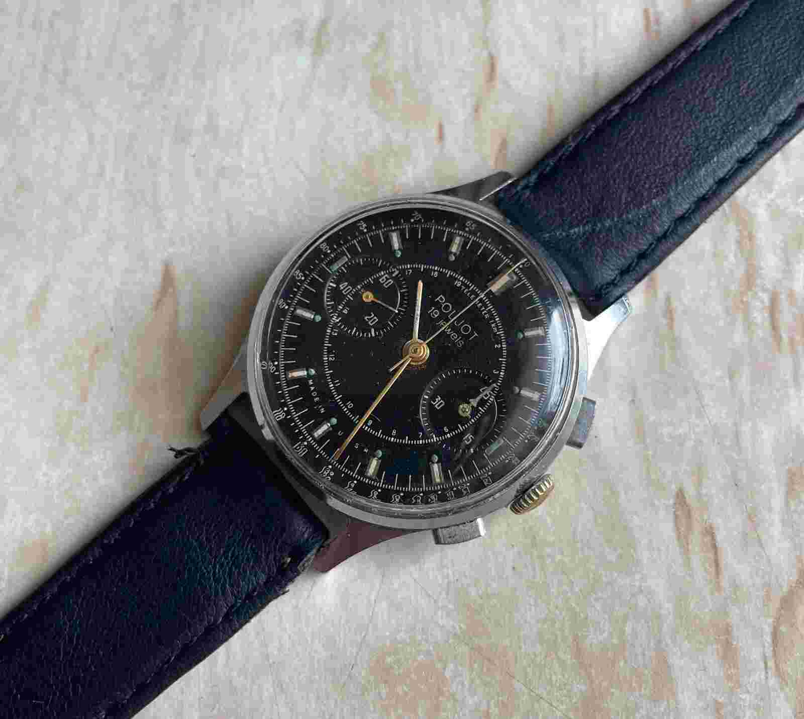 Poljot STRELA Chronograph 1MCHZ Vintage ORIGINAL Soviet Air Force Watch c . 3017