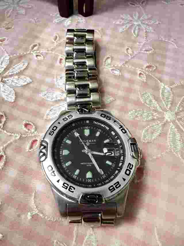 Vintage Coleman Quartz Mens Watch 40 163 Stainless Steel Date Tachymetre #1