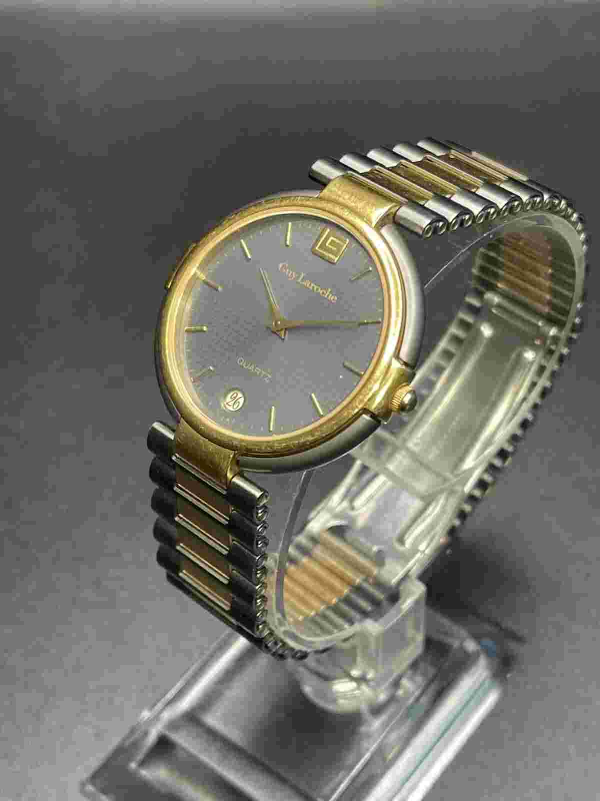 Guy laroche Vintage watch gray and gold Gray dial Date/Time