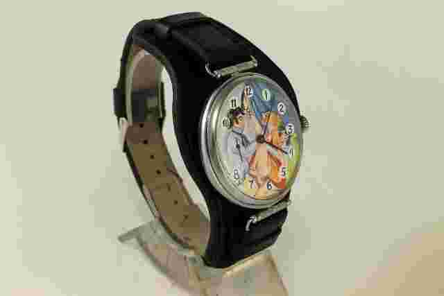 Vintage Russian MOLNIA Hand Painted Dial Pocket Watch To Wristwatch
