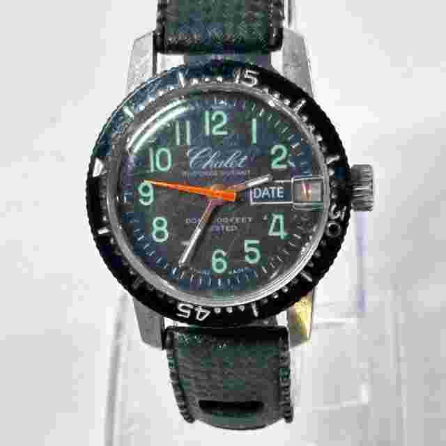 Vintage Chalet Swiss Mechanical Watch Women Rotating Bezel 60m Diver