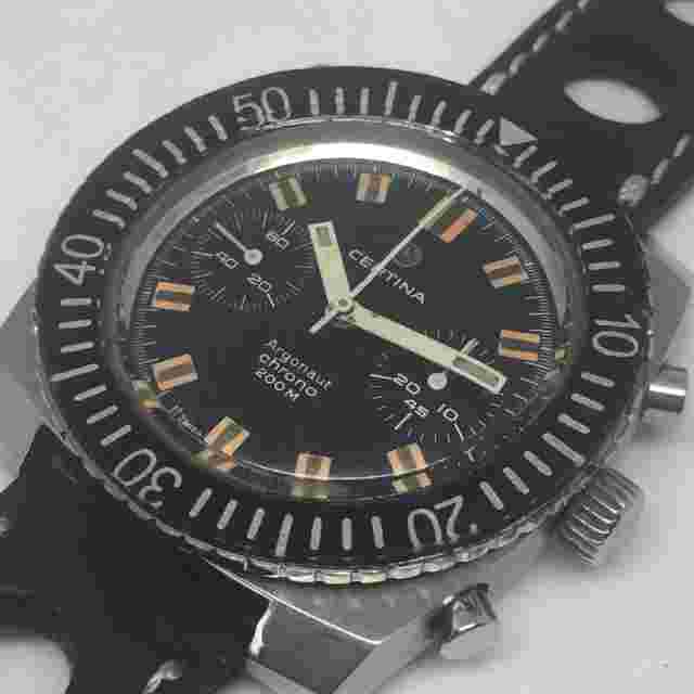 VINTAGE CERTINA ARGONAUT CHRONO 200 M REF 8401 002 CERTINA 29-053 VALJOUX 23