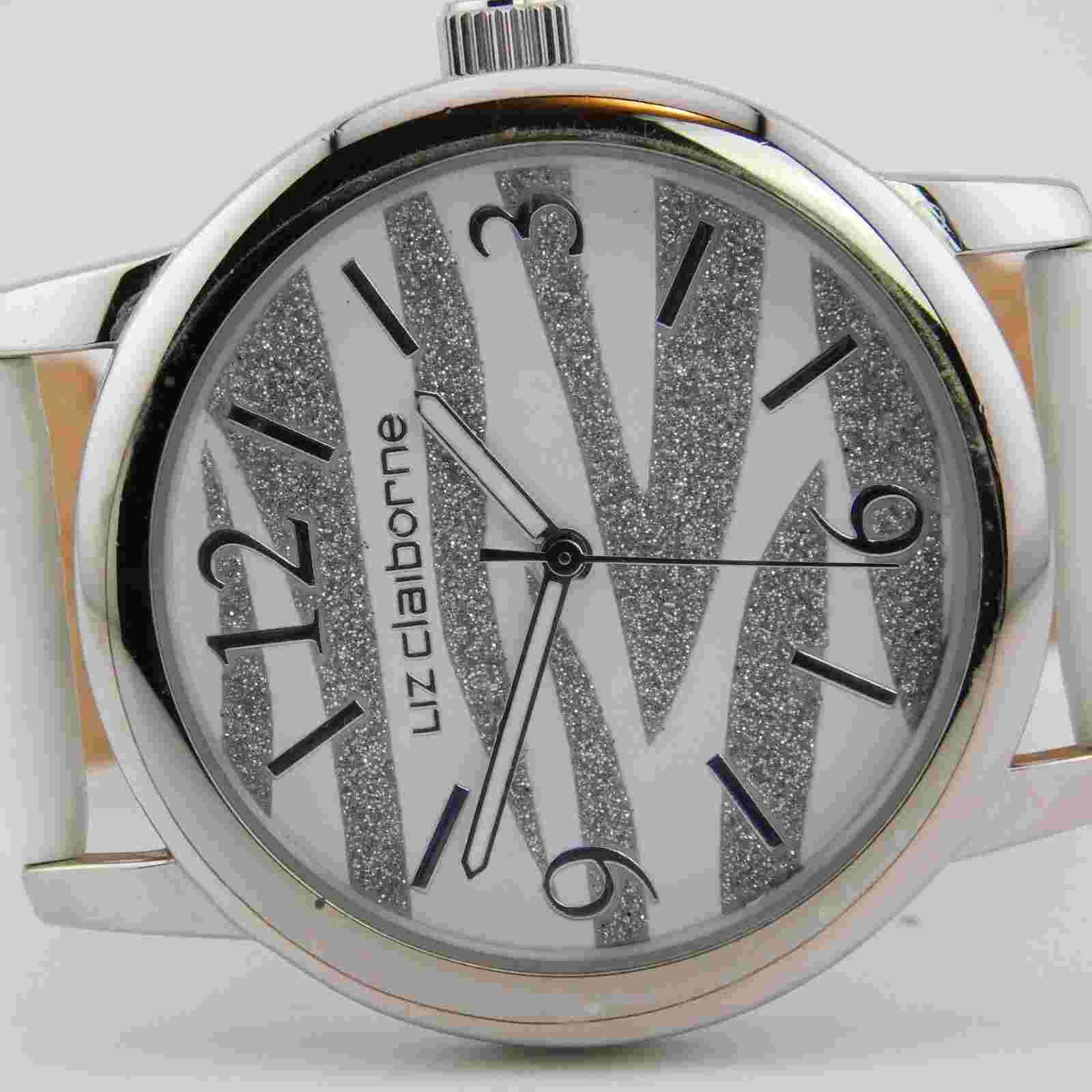 Liz Claiborne Zebra Pattern Dial Watch White Band Model Lc-1040