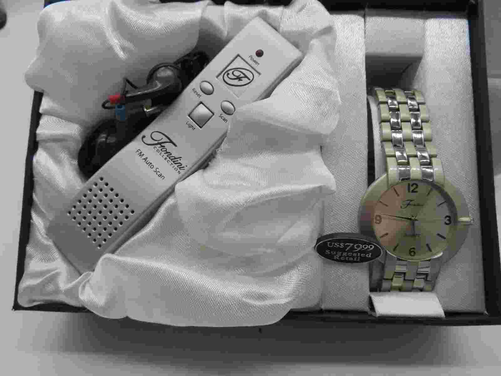 Fondini Watch Collection Watch, FM Radio w/Speaker, Light, Headphones NEW
