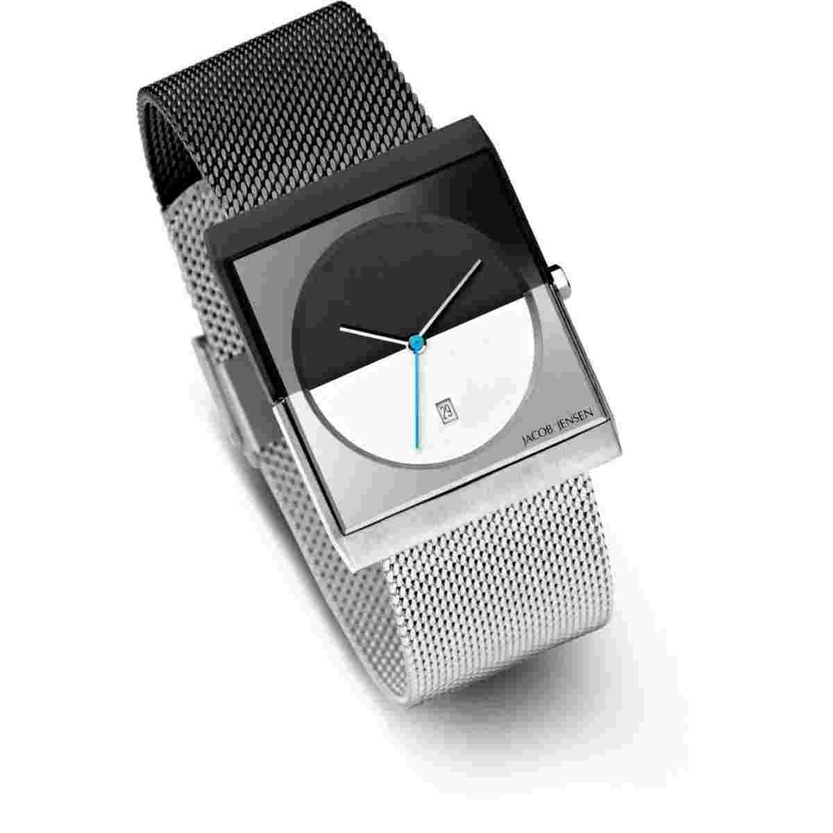 Jacob Jensen 515  Gents Square Face Black and White Watch