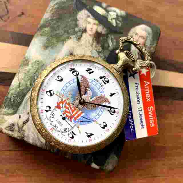 NOS Arnex Franklin D. Roosevelt 17 Jewels Pocket Watch - Box & Papers