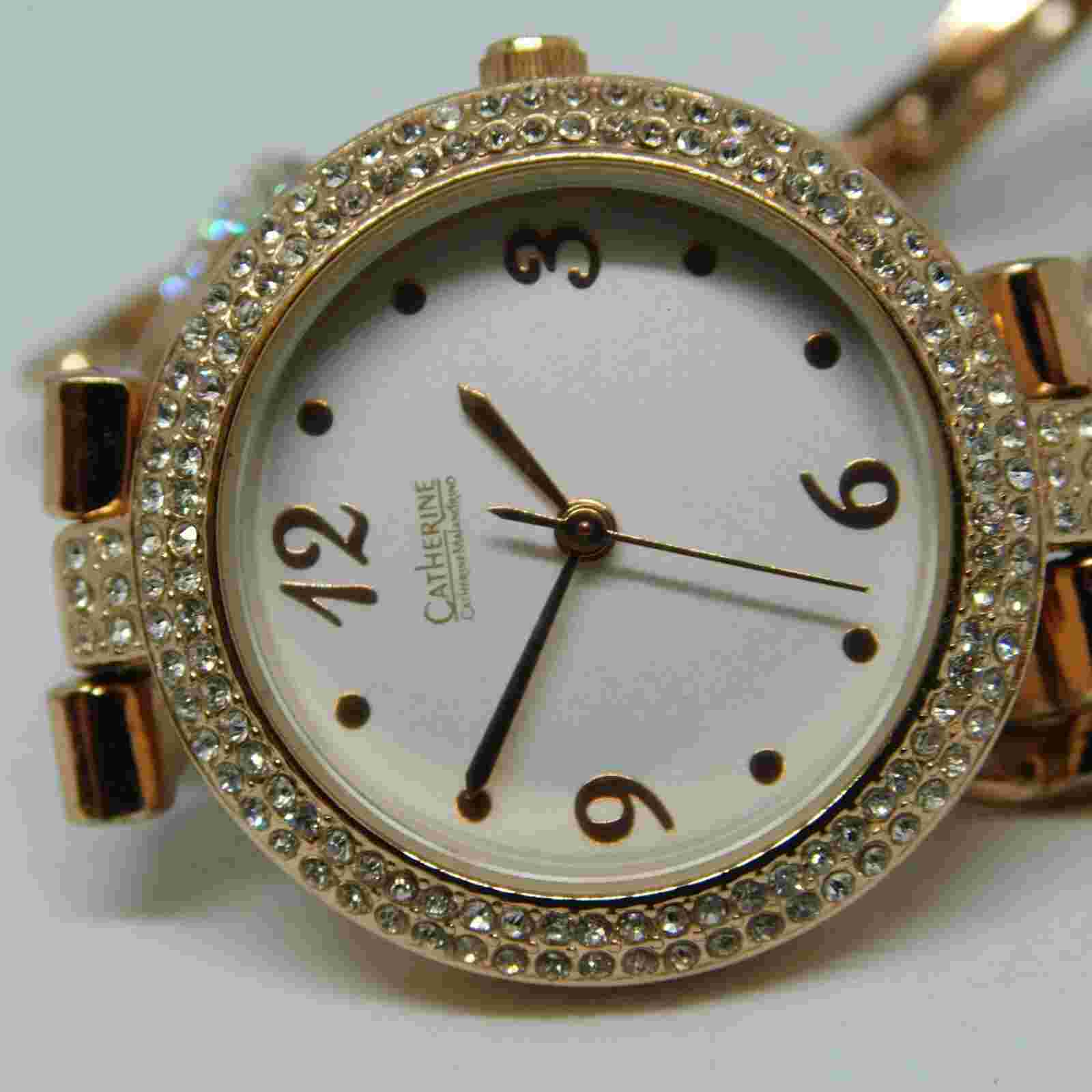 Catherine Malandrino CBC11516 Crystals Inlay Women's Watch Sz.6 1/2" New Battery