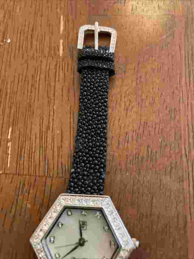 Women's Watch Black Leather Band VICTORIA WIECK B5209 Works w New Battery