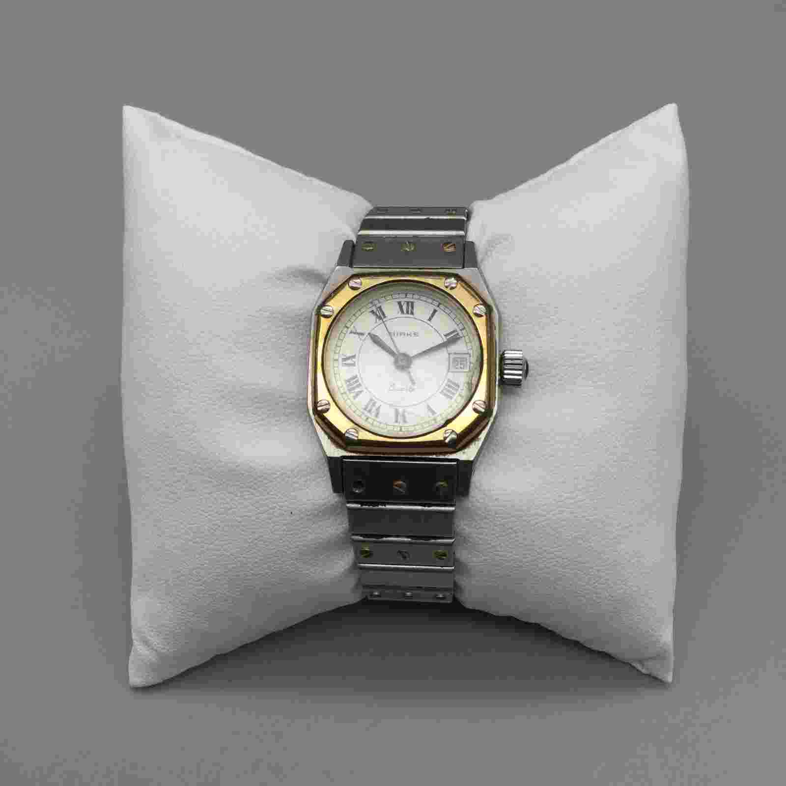Vintage Birks Watch Women 24mm Silver Tone Date Swiss Made New Battery 5.25"