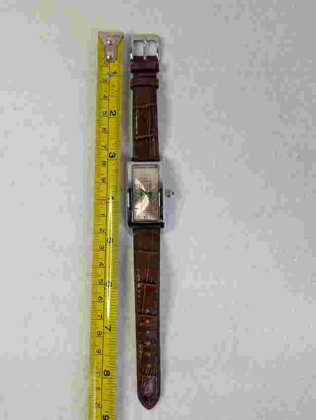 Brooks Brothers Wristwatches Silver Ladies Embossed Leather Band