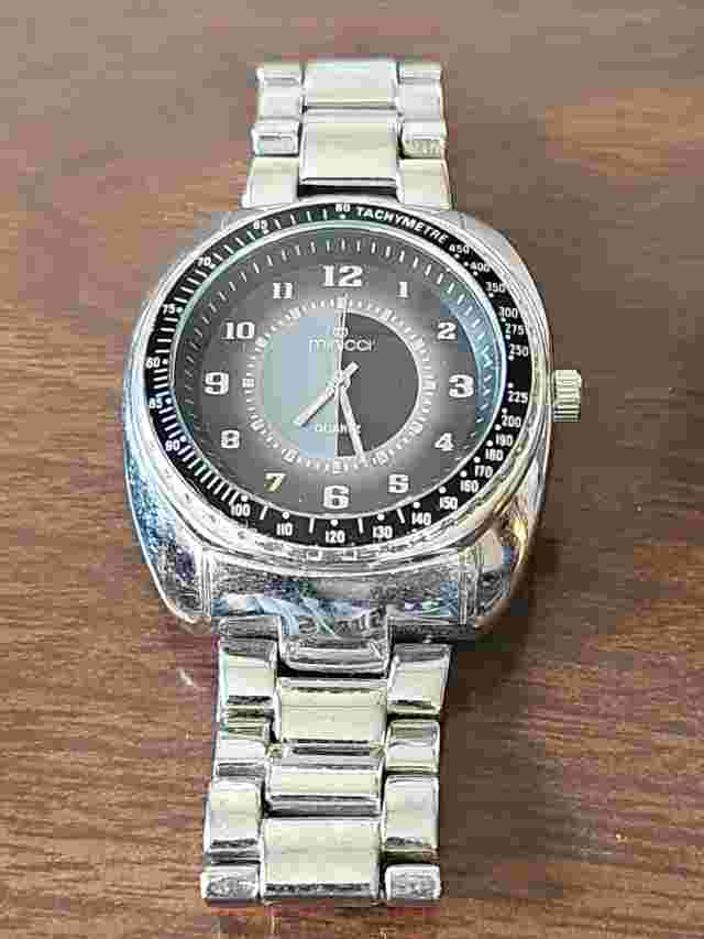 MINICCI Quartz watch Tachymetre Men's 2 Tone Black/Gray Dial Untested #91