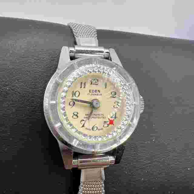 Women’s Eden 17 Jewels Antimagnetic Swiss Watch Flashing Diamonds