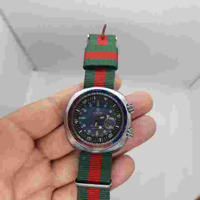 Mortima Super Datomatic Double crown diver watch round pepsi