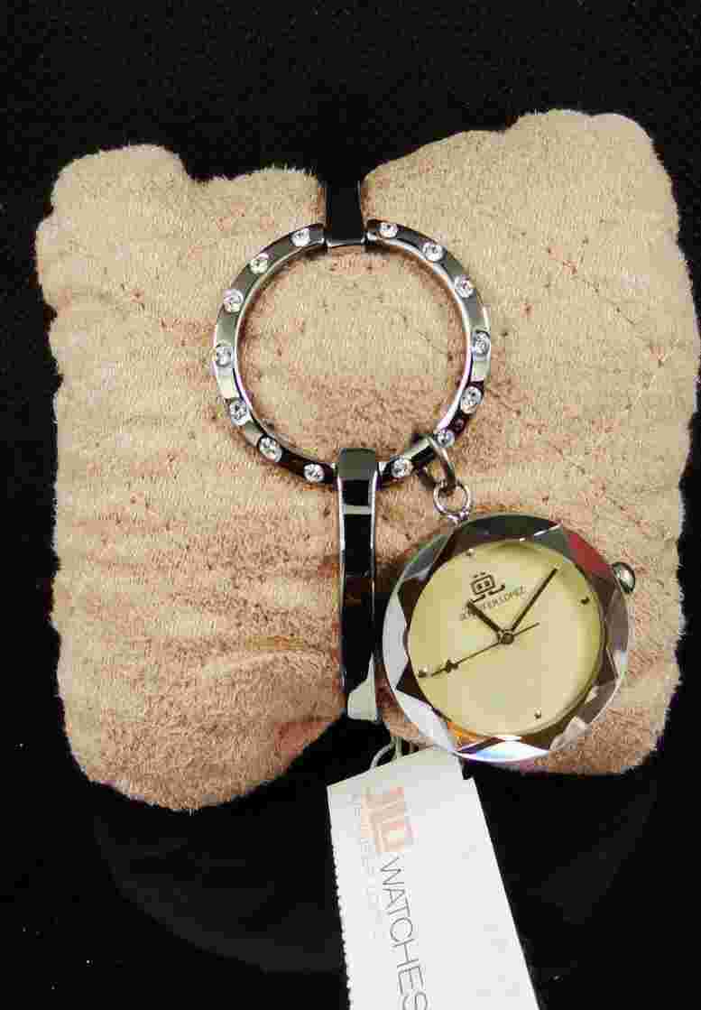 JLO Jennifer Lopez Collection JL/2521CMGY Crystal Accented Bangle Womens Watch