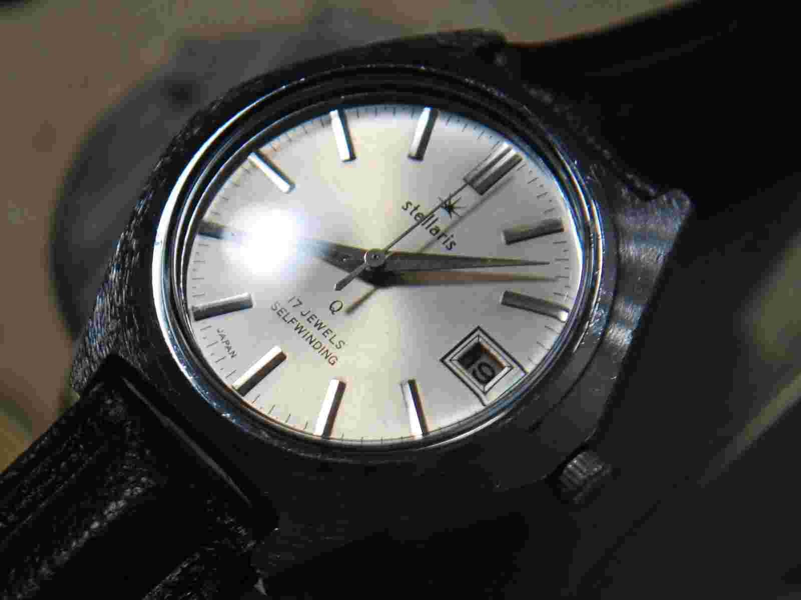 Vintage 1960s Japan STELLARIS Q 17J Automatic Men's Watch w/Date