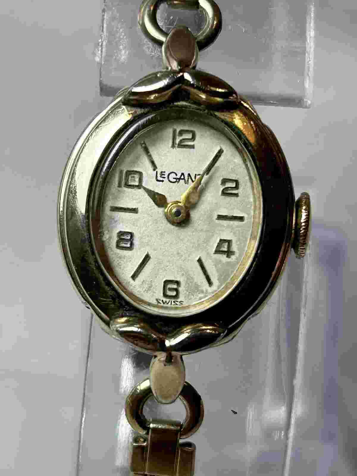 Stunning Vintage Woman’s Legant Gold Tone 17j  Man Wind Watch.  Runs Keeps Time