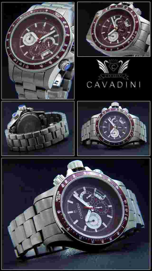 Cavadini Chronograph Sport Complete Titanium 180 Grams 50Mm Red Brown CV-1260