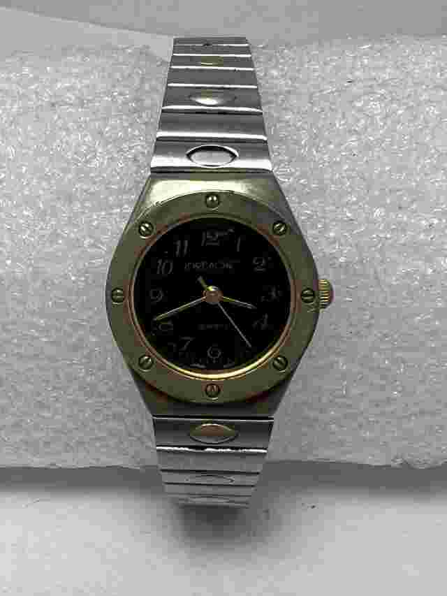 Vintage Jordache Ladies Black Dial  Two Tone Silver/Gold Watch - New Battery
