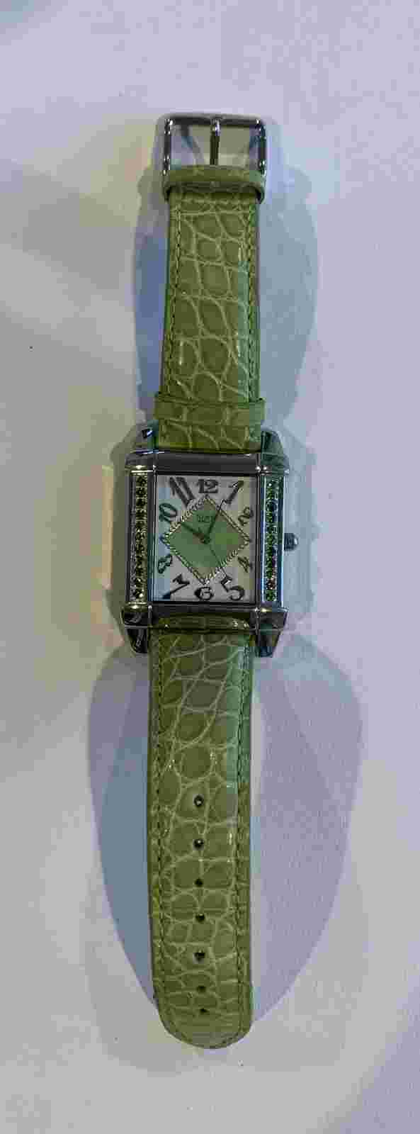 Light Green Square Bürgi Watch B0016 3ATM Water Resistant NEED BATTERY