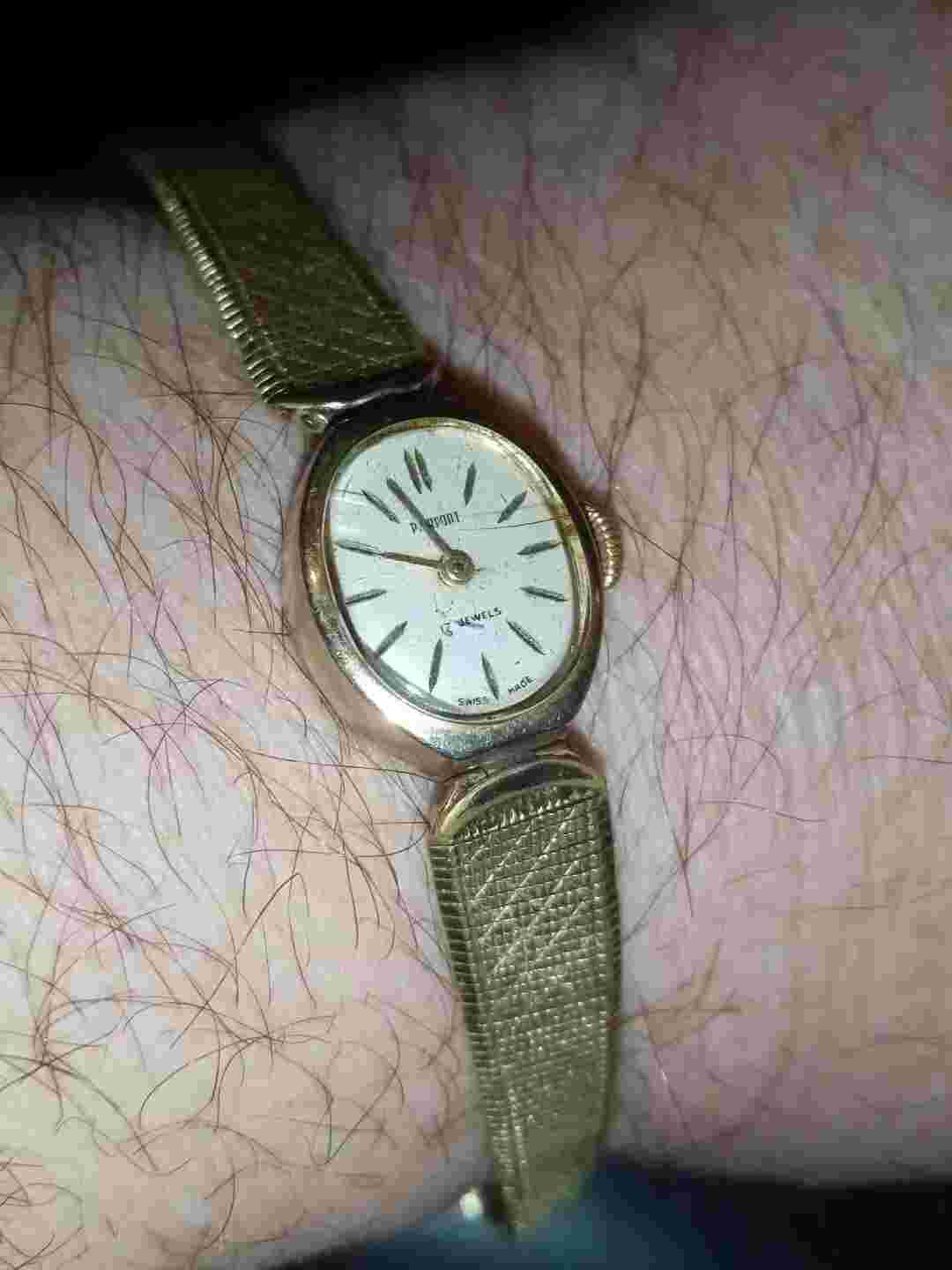 Vintage Rare Swiss  PIERPONT 17 Jewels Oval Dial Ladies Bracelet Watch Gold Plat