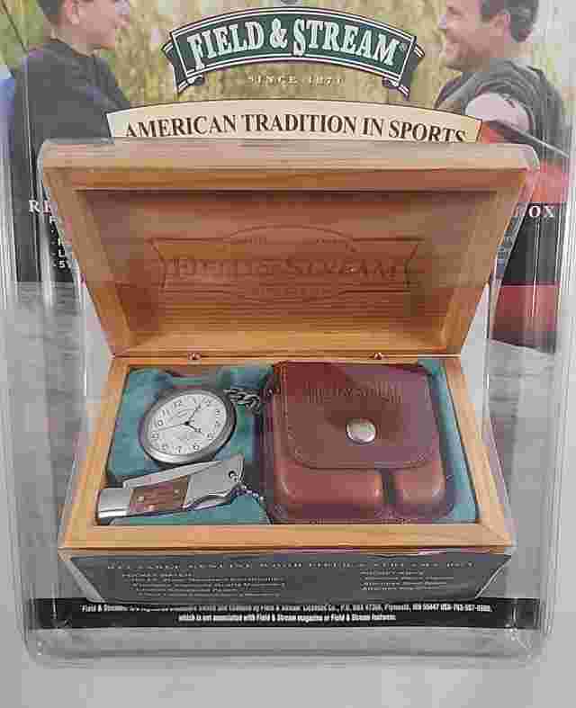 Field & Stream Men's Silver Duck Two-toned Round Pocket Watch