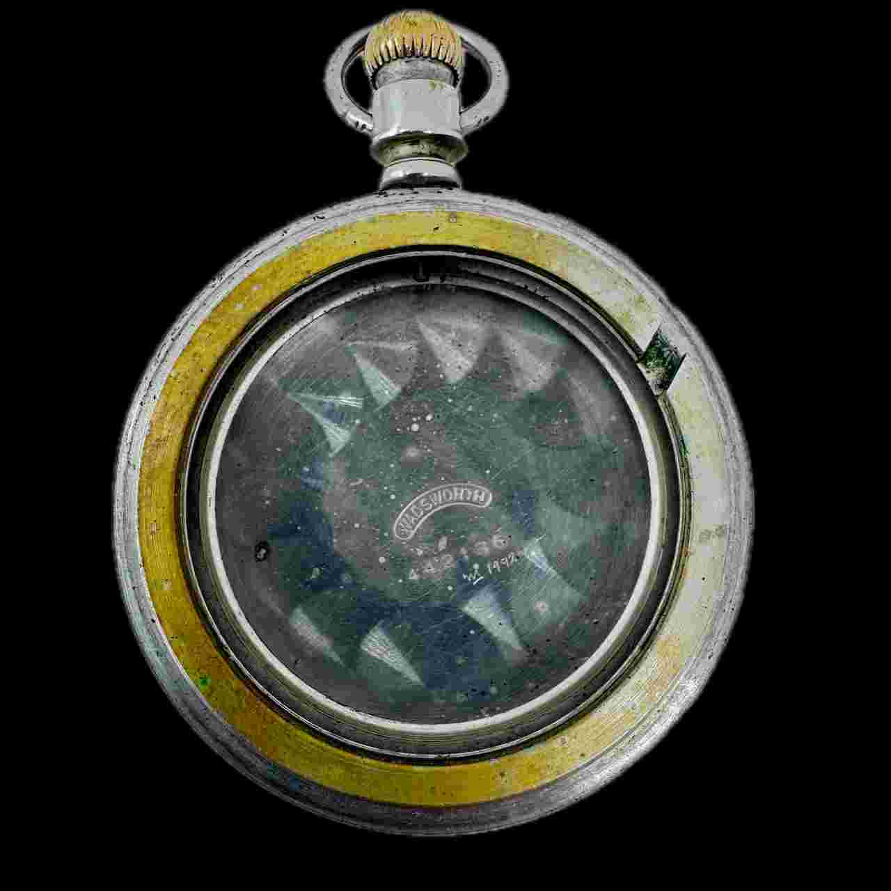 Antique 18 Size Wadsworth Open Face Pocket Watch Case Nickel Coin Edge USA