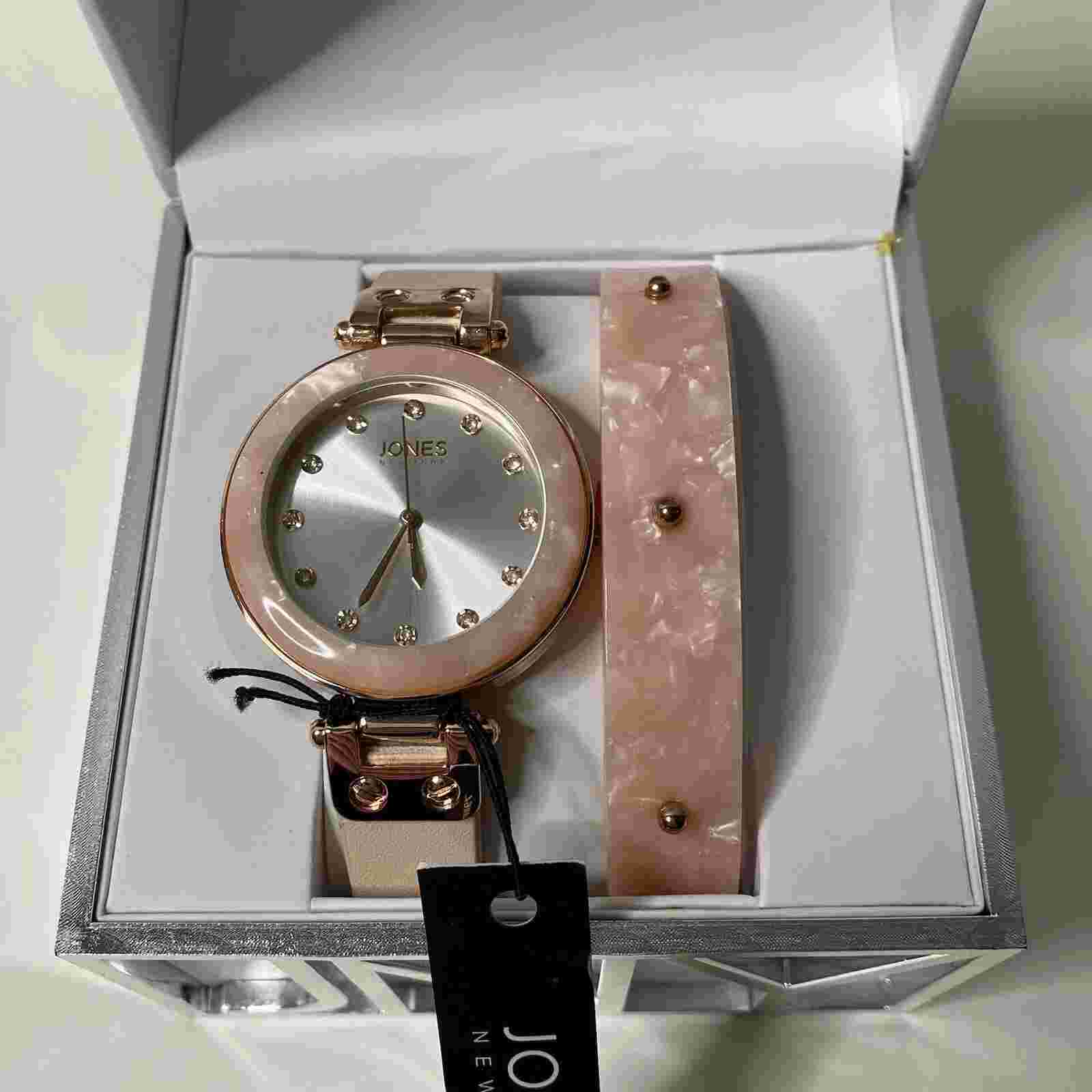 Jones New York Signature Womens Pink / Gold Watch & Bracelet Set Org. $75