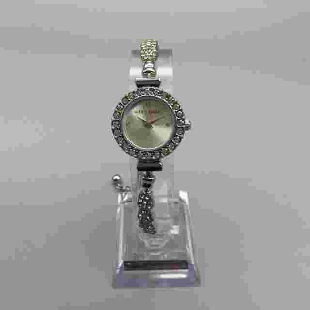 Alexis Bendel Watch Women 23mm Silver Tone Bling Adjustable Bracelet Band