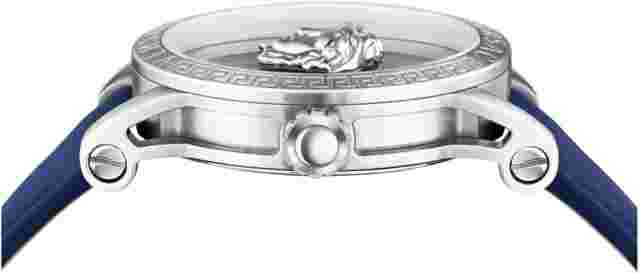 Versace VESN00122 V-Code Palazzo silver blue Leather Men's Watch