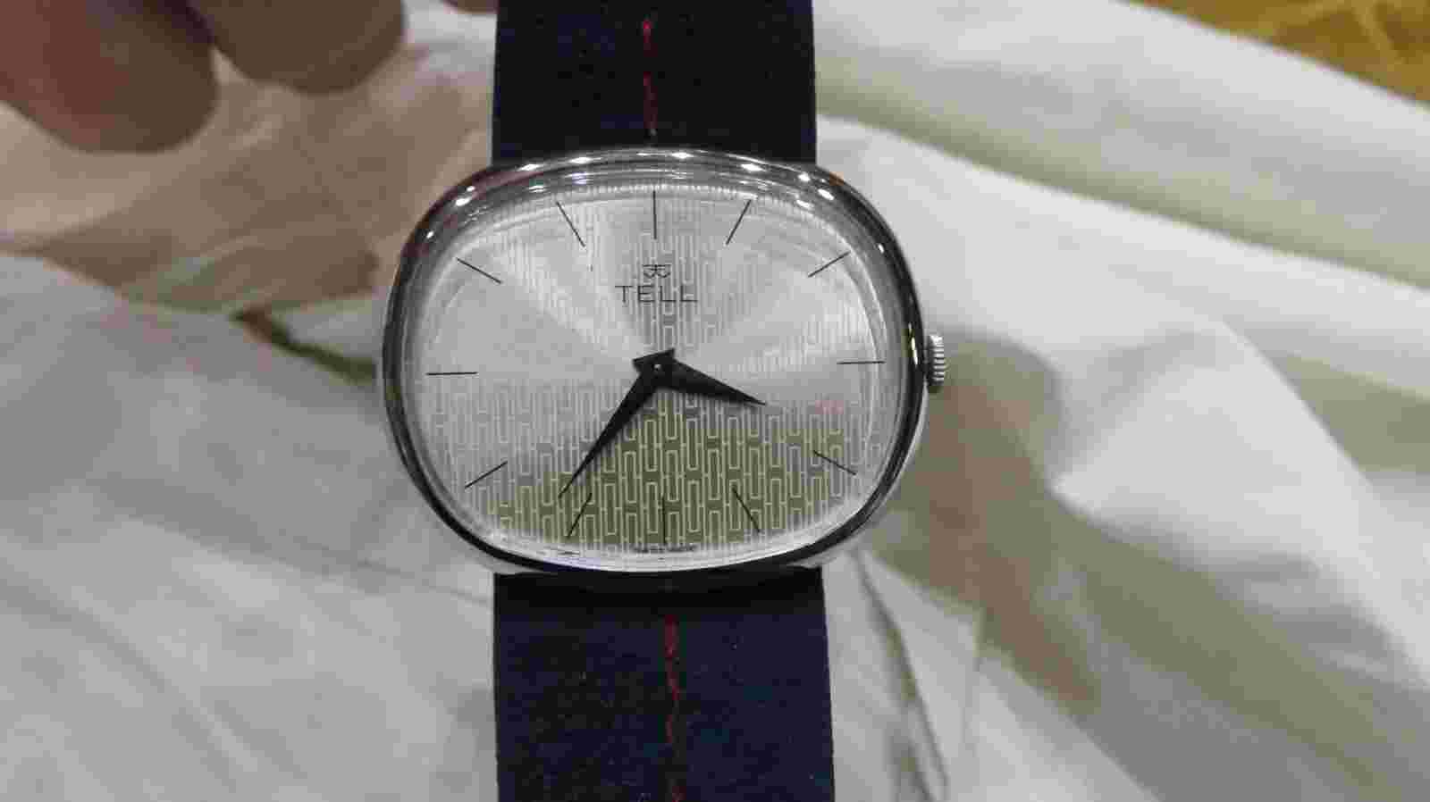 Old Watch Man Bracelet Tell Swiss Years 1970