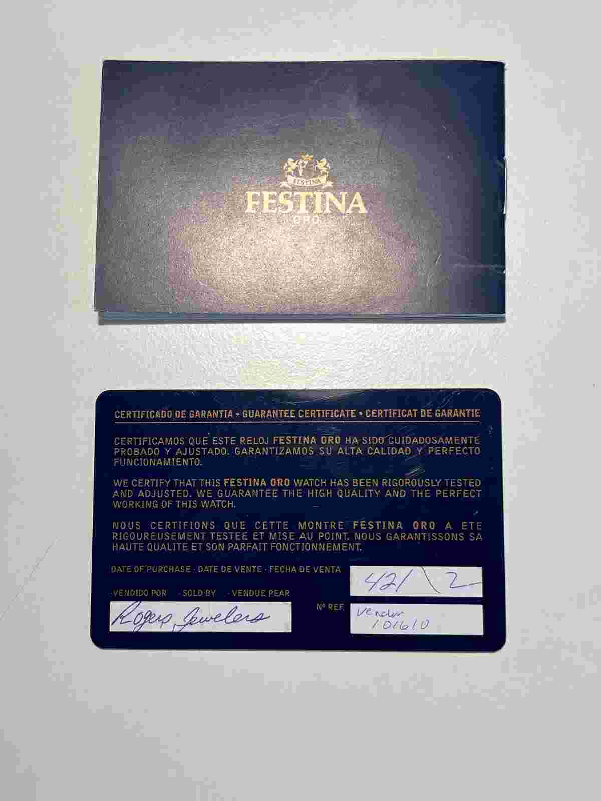 FESTINA Solid 18k Gold With Diamonds Wrist Watch 💎 Very Rare