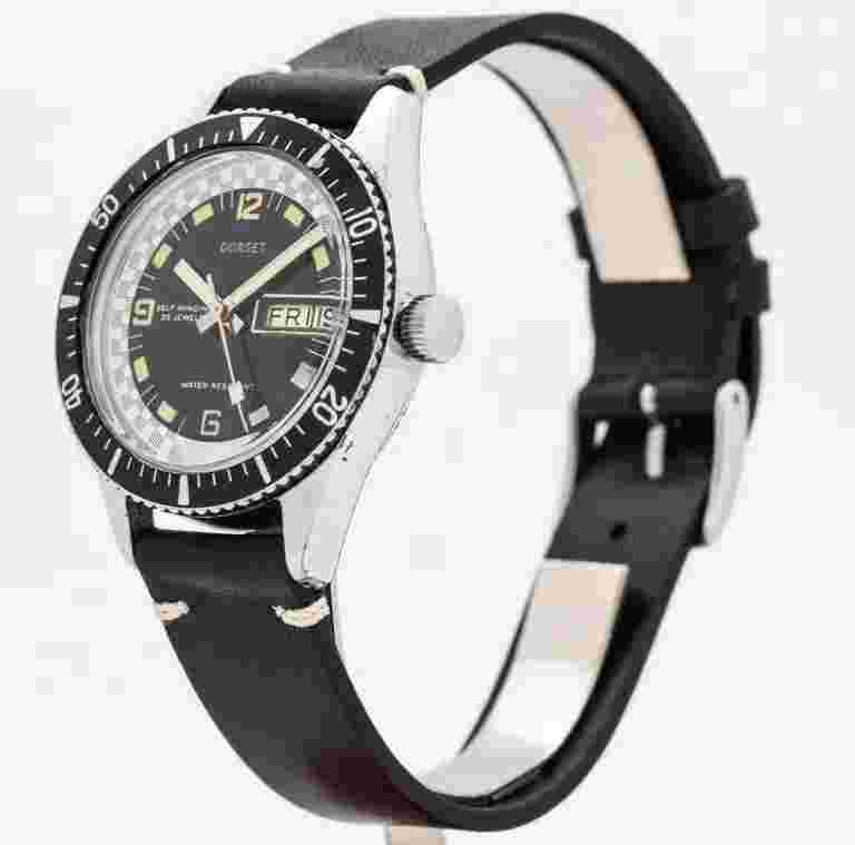 Dorset Diver Watch VINTAGE 1970 Mens 25J Working Original Black Dial Automatic