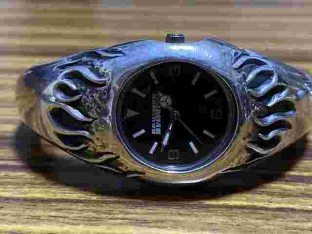 Gaultier homme objet silver bangle watch wristwatch 925 #QO3O7O