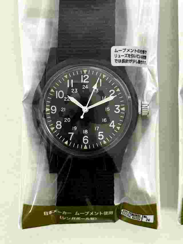 Daiso Japan Military Style Watch Black Olive Japanese  Movement 2set