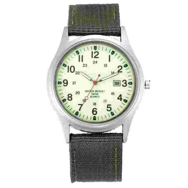 1Pc / Lot Watches for Men Fashion Nylon Band Military Army Sports Date Quartz Wa