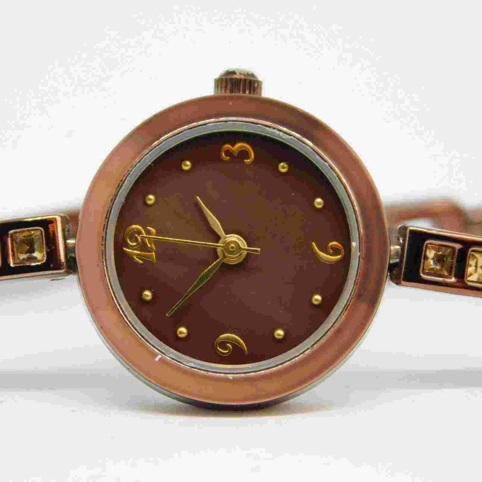 allude FMDAL407 Bronze Tone Quartz Analog Women's Watch Sz. 6 3/4" Battery