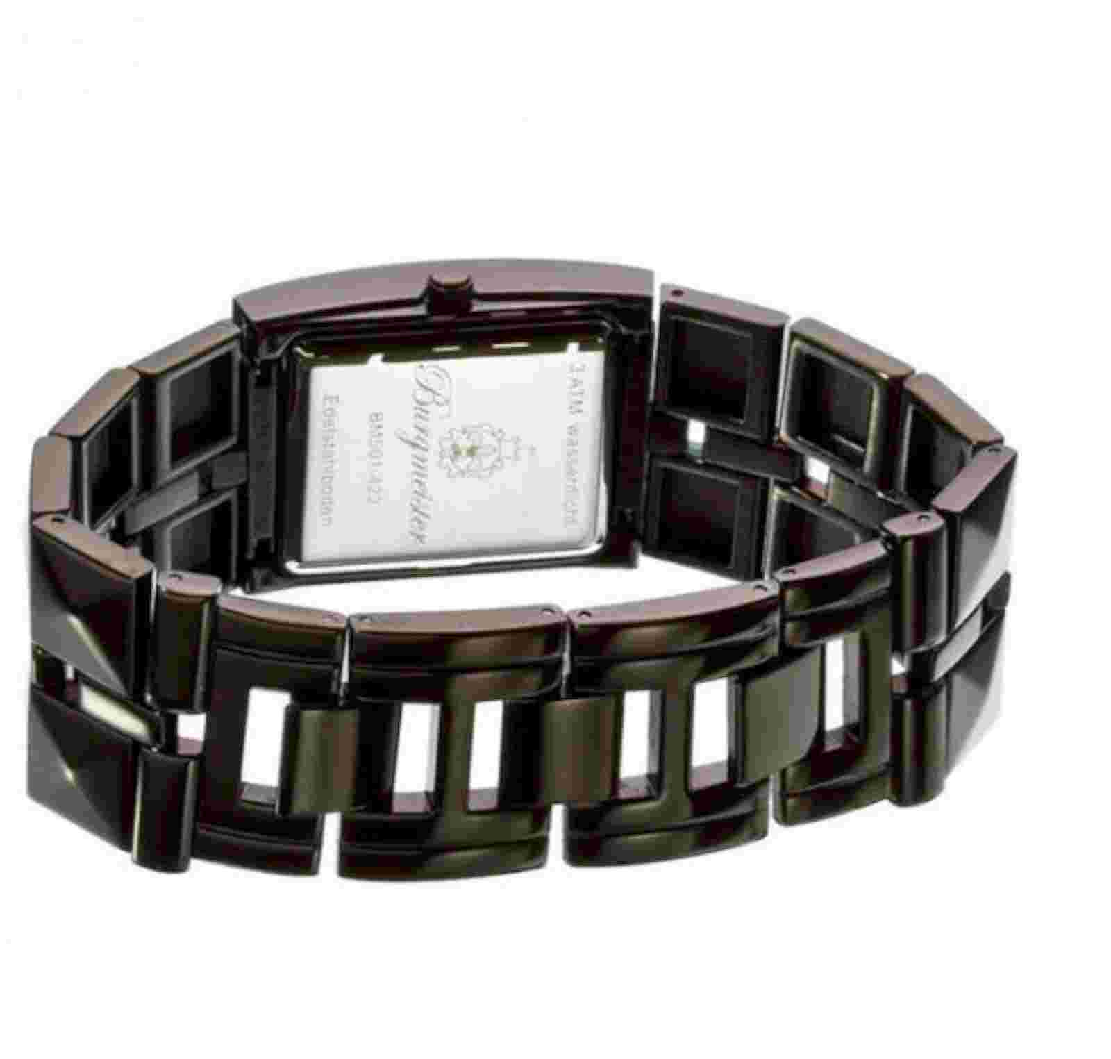 NEW Burgmeister BM501-422 Women's Venus Watch Chunky Black Pyramid Bracelet