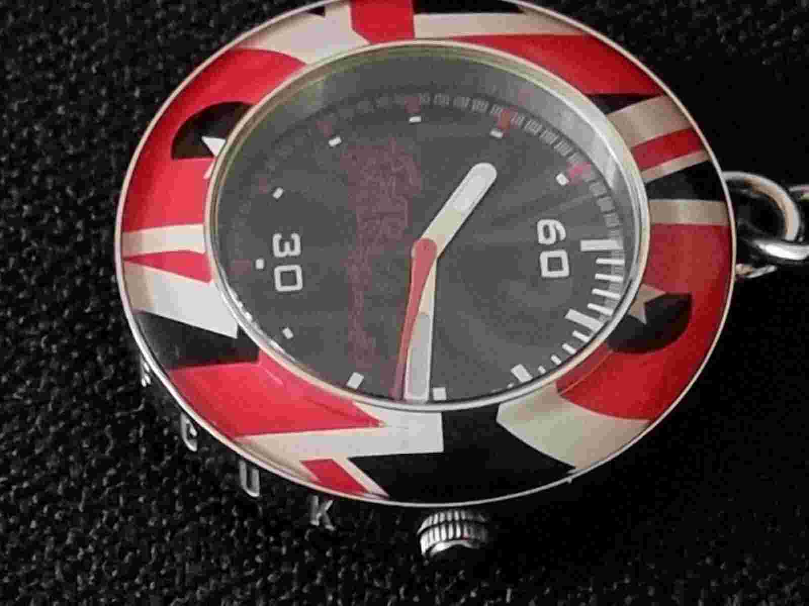 FRENCH CONNECTION FCUK TIME POCKET WATCH SAMPLE UNRELEASED DIAL AND STEEL CHAIN