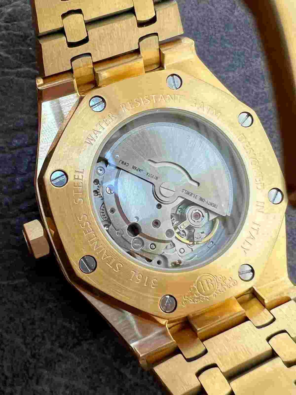 Mens MOISSANITE Watch Iced Automatic Skeleton Gold 44mm HipHop Pass Diamond Test