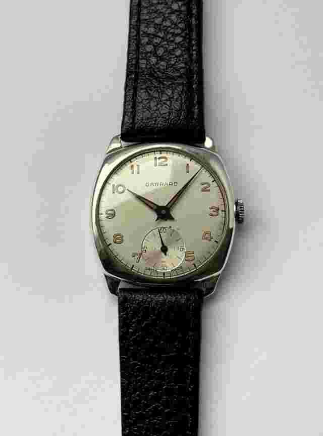 1954 Garrard Silver cushion case watch Imperial Chemical Industries LTD ETA 1120