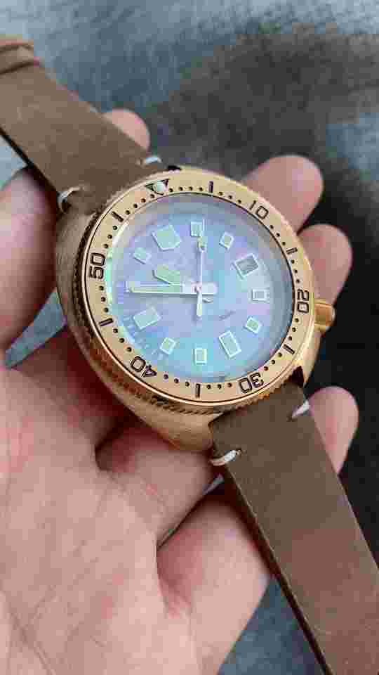 CUSN8 Bronze Tandorio Black White Shell Dial NH35A Automatic Watch Mens Watch