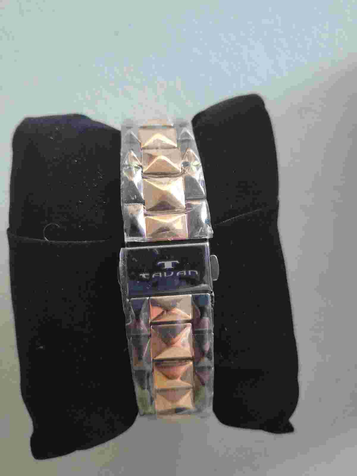 New Tavan Charlotte Ladies White Mother of Pearl Watch 9436 Crystal Bezel