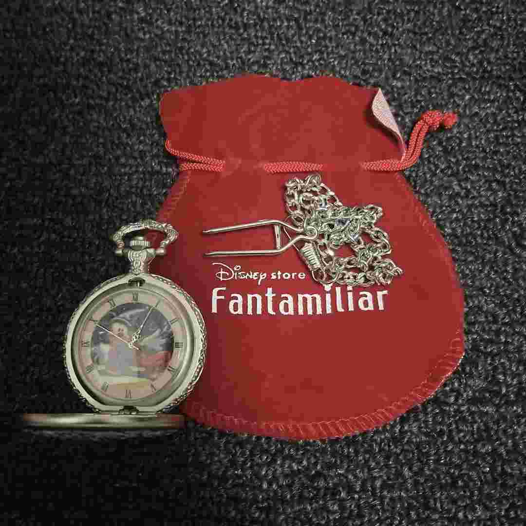 Disney Fantamilia Mickey Mouse Pocket Watch - Opened for Photos, Used