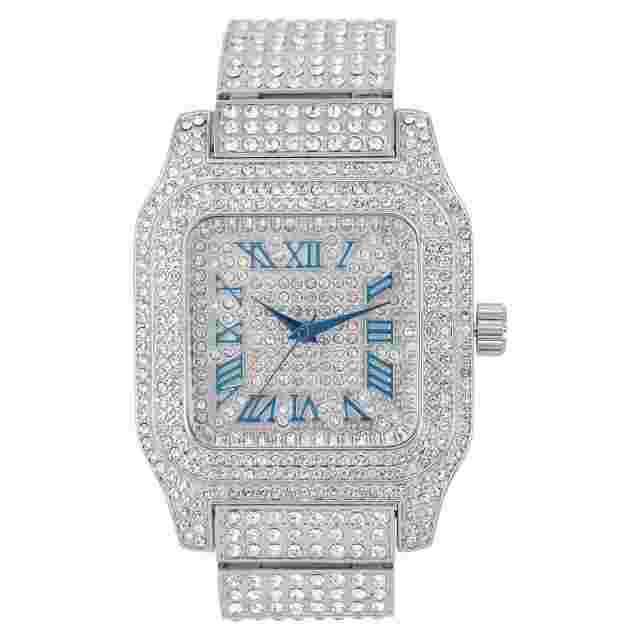 Blinged Out Biggie Sq Watch Will Hypnotize in a Flashy Way - 0513Sq -20pc Bundle